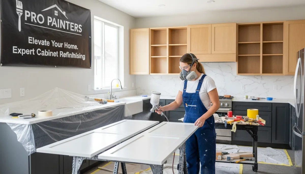Professional cabinet painting in Bloomington, IN kitchen by local expert painters