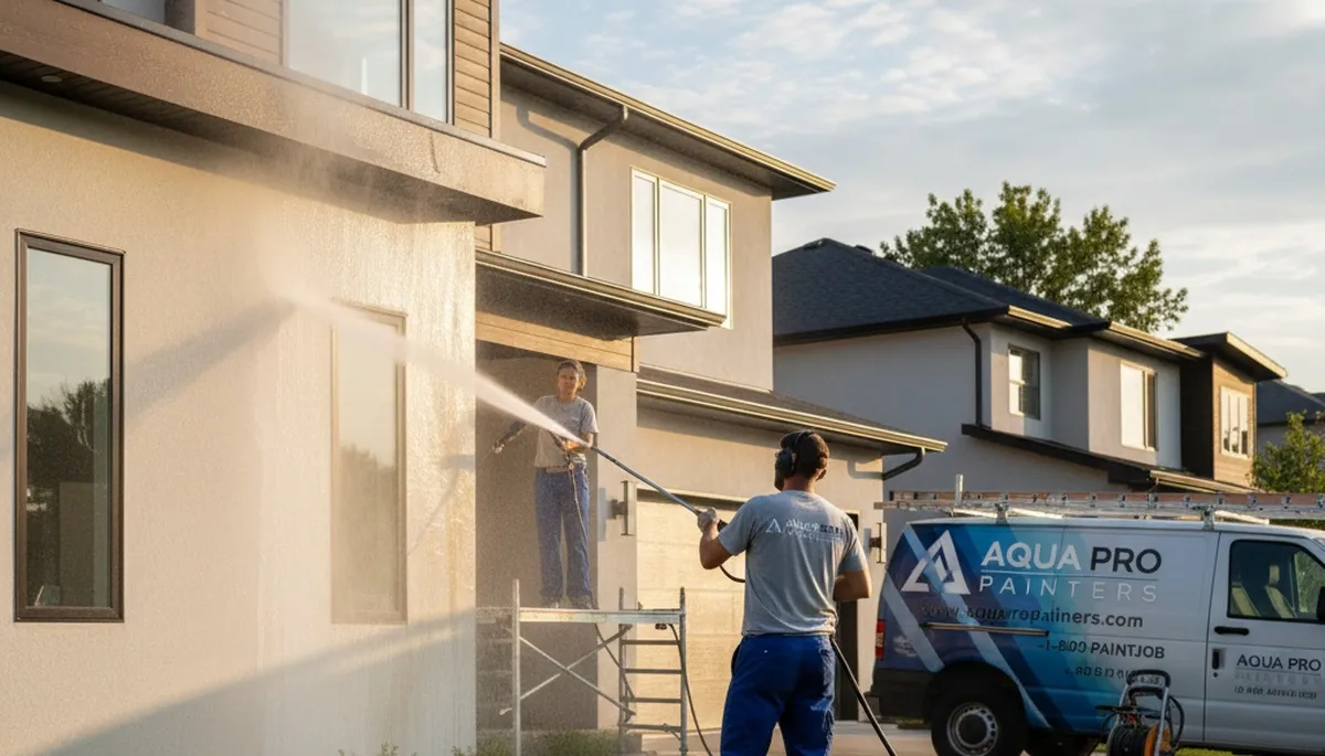 Professional pressure cleaning in Bloomington, IN restoring home exterior surfaces to a fresh finish